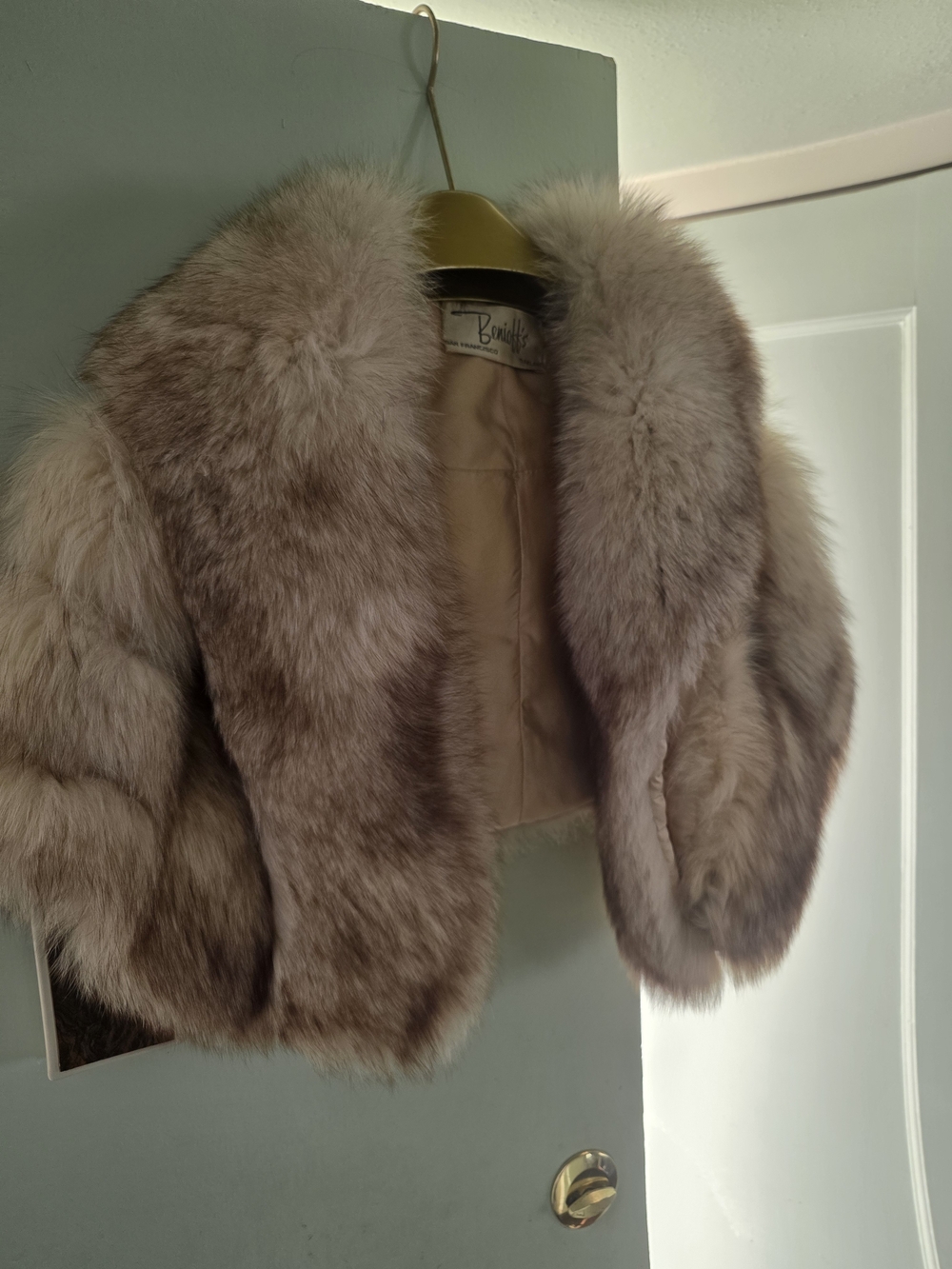 Natural Grey Fox Fur Shawl